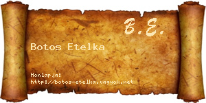 Botos Etelka névjegykártya
